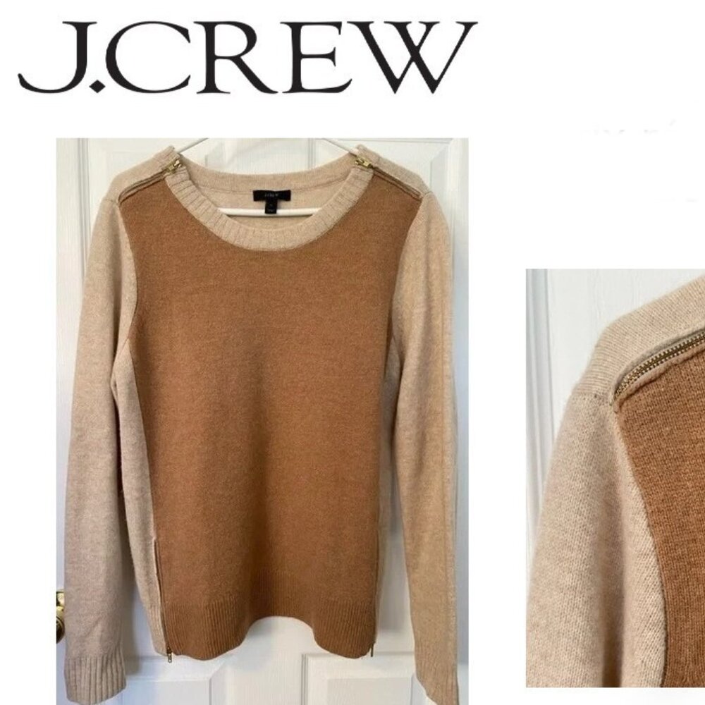 J.Crew Two Tones Beige Wool Sweater Large